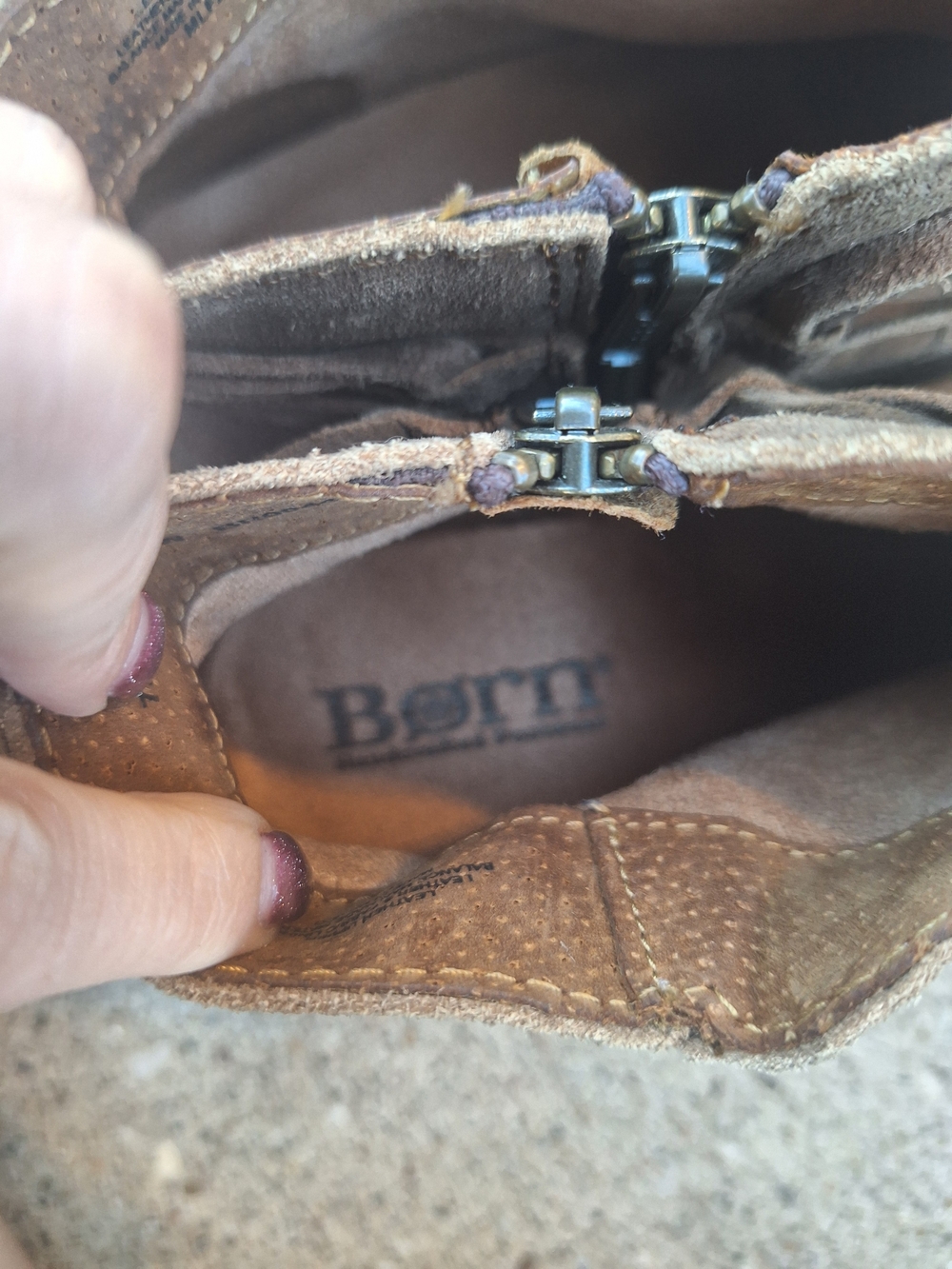 Born Brown Suede Ankle Boots Size 7.5 - Picture 5 of 8